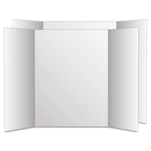 Eco Brites Two Cool Tri-Fold Poster Board, 28 x 40, White/White, 12/Carton (GEO27136) View Product Image