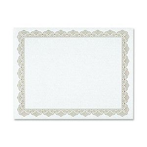 Geographics Blank Award Parchment Certificates - 24 lb Basis Weight - 8.5" Width x 11" Length - Inkjet, Laser Compatible - Gold with Gold Border - Parchment Paper Product Image 