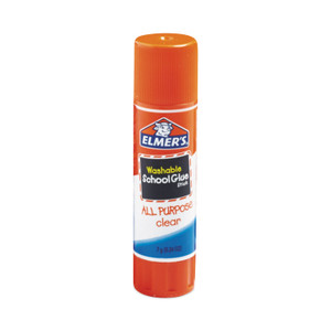 Elmer's Washable School Glue Sticks, 0.77 oz, Applies White snd Dries Clear, 30/Box (EPIE599) View Product Image