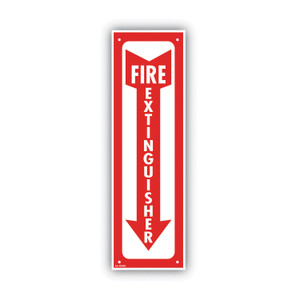 COSCO Glow-In-The-Dark Safety Sign, Fire Extinguisher, 4 x 13, Red (COS098063) View Product Image