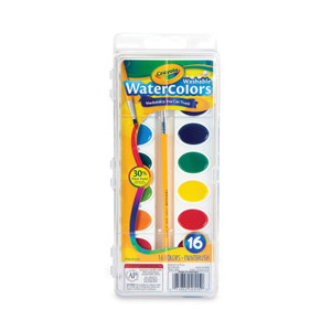 Crayola Washable Watercolors, 16 Assorted Colors, Palette Tray CYO530555 (CYO530555) View Product Image