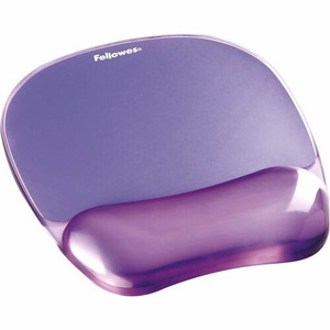 Fellowes Crystals Gel Mousepad/Wrist Rest - 0.75" Height x 7.88" Width x 9.19" Depth - Purple - Rubber, Gel - Stain Resistant, Skid Proof Product Image 