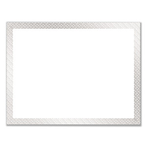 Great Papers! Foil Border Certificates, 8.5 x 11, White/Silver with Braided Silver Border,15/Pack (COS963027) View Product Image