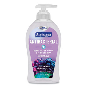 Softsoap Antibacterial Hand Soap, White Tea and Berry Fusion, 11.25 oz Pump Bottle, 6/Carton (CPC44573) View Product Image