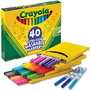 Crayola Ultra-Clean Washable Markers - Washable - Assorted Ink Product Image 