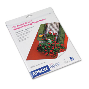 Epson Premium Photo Paper, 10.4 mil, 8 x 10, High-Gloss Bright White, 20/Pack (EPSS041465) View Product Image