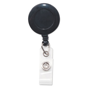 Advantus Swivel-Back Retractable ID Card Reel, 30" Extension, Black, 12/Pack View Product Image
