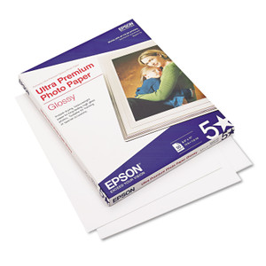 Epson Ultra Premium Gloss Photo Paper, 11.8 mil, 8.5 x 11, Bright White, 50/Pack (EPSS042175) View Product Image