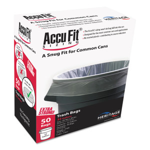 AccuFit Linear Low Density Can Liners with AccuFit Sizing, 32 gal, 0.9 mil, 33" x 44", Clear, 50/Box (HERH6644TCRC1) View Product Image