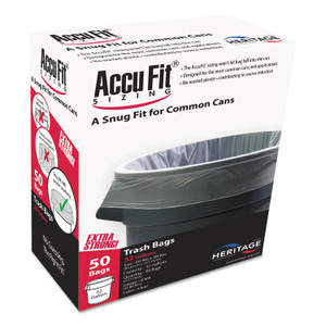 AccuFit Linear Low Density Can Liners with AccuFit Sizing, 32 gal, 0.9 mil, 33" x 44", Clear, 50/Box View Product Image