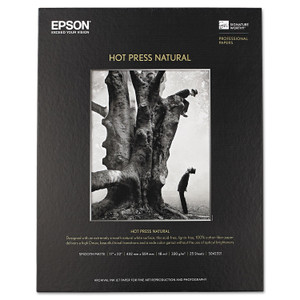 Epson Hot Press Natural Fine Art Paper, 17 mil, 17 x 22, Smooth Matte Natural, 25/Pack (EPSS042321) View Product Image