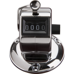 Sparco Tally Counters - 4 Digit - Finger Ring - Desktop - Chrome Plated Steel Product Image 