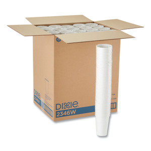 Dixie Paper Hot Cups, 16 oz, White, 50/Sleeve, 20 Sleeves/Carton (DXE2346W) View Product Image