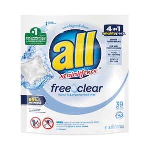 All Mighty Pacs Free and Clear Super Concentrated Laundry Detergent, 39/Pack View Product Image