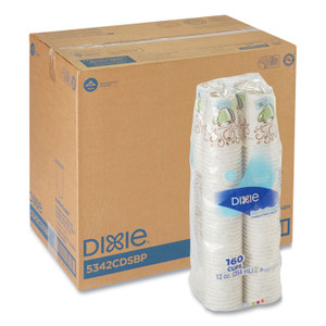 Dixie PerfecTouch Paper Hot Cups, 12 oz, Coffee Haze Design, 160/Pack, 6 Packs/Carton (DXE5342CDSBP) View Product Image