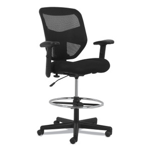 HON Prominent High-Back Task Stool, Supports Up to 250 lb, 21" to 28.1" Seat Height, Black View Product Image
