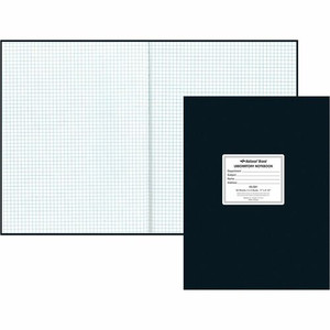 Rediform Quad Ruled Laboratory Notebook - 60 Sheets - 8 1/2" x 11" Sheet Size - White Paper - Black Cover - Hard Cover, Heavyweight Product Image 