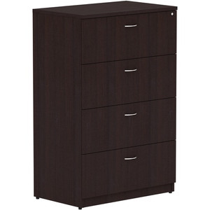 Lorell Essentials Series 4-Drawer Lateral File - 54.8" Height x 35.5" Width x 22" Depth Lateral File, x 1" Thickness Top - 4 x File Drawer(s) - Finish: Espresso Laminate Product Image 
