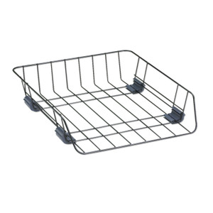 Fellowes Front-Load Wire Desk Tray, 1 Section, Letter Size Files, 10.88" x 12.63" x 2.63", Black (FEL66112) View Product Image