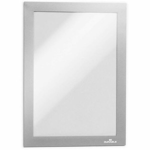 DURABLE DURAFRAME Magnetic Frame - 5.50" Holding Width x 8.50" Holding Height - Magnetic, Anti-glare, Four Sided, Sturdy - Plastic - Silver Product Image 