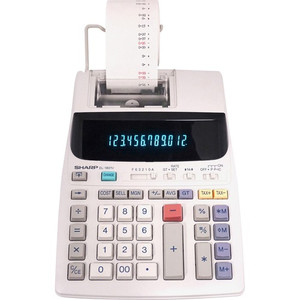 Sharp Calculators Sharp EL1801V Serial Printer Calculator - 2 lps - Item Count, Paper Holder, Large Display, 4-Key Memory, Sign Change - 12 Digits - Power Adapter Powered - 10" Height x 7.6" Width x 2.4" Depth x 3.4" Length Product Image 