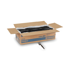 Dixie Plastic Cutlery, Heavy Mediumweight Forks, Black, 1,000/Carton View Product Image