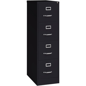 Lorell Fortress Series 25" Commercial-Grade Vertical File Cabinet - 15" Width x 25" Depth x 52" Height - 4 x Drawer(s) for File - Letter - Vertical - Security Lock, Ball-bearing Suspension, Heavy Duty - (LLR60650) Product Image 