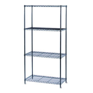 Safco Commercial Wire Shelving - 36" Width x 18" Depth x 72" Height - 4 x Shelf(ves) - 2000 lb Load Capacity - Leveling Glide, Adjustable Feet - Black Product Image 