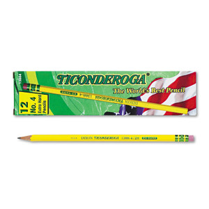 Ticonderoga Pencils, 2H (#4), Black Lead, Yellow Barrel, Dozen View Product Image