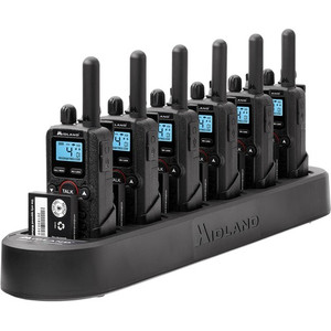 Midland BizTalk BR180X6BGC On-Site Business Radio Bundle Pack - 4 Radio Channels - 142 Total Privacy Codes - Lightweight - Lithium Ion (Li-Ion) - Gray Product Image 