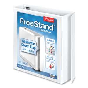 Cardinal FreeStand Easy Open Locking Slant-D Ring Binder, 3 Rings, 2" Capacity, 11 x 8.5, White (CRD43120) View Product Image