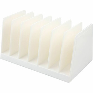 Business Source 6-slot Inclined Desk Step Sorter - 6 Compartment(s) - 6.50" Height x 8" Width x 7.75" Depth - Desktop, Desk - White Product Image 