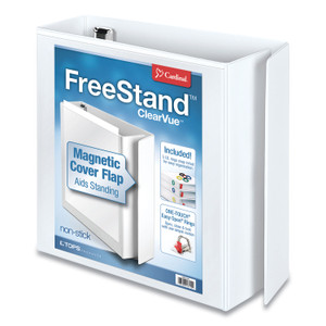 Cardinal FreeStand Easy Open Locking Slant-D Ring Binder, 3 Rings, 3" Capacity, 11 x 8.5, White (CRD43130) View Product Image