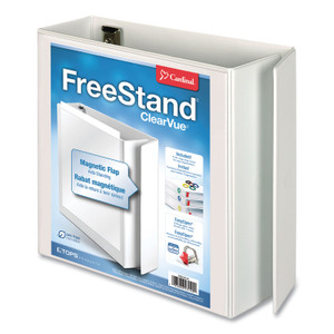 Cardinal FreeStand Easy Open Locking Slant-D Ring Binder, 3 Rings, 4" Capacity, 11 x 8.5, White (CRD43140CB) View Product Image