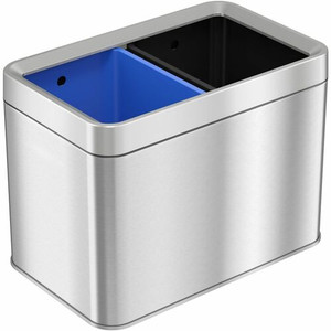 HLS Commercial Stainless Steel Bin Receptacle - Multi-compartment - 5 gal Capacity - Rectangular - Manual - Fingerprint Resistant, Smudge Resistant, Durable, Easy to Clean, Handle Product Image 