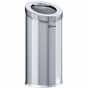 HLS Commercial 15-Gallon Round Open Top Trash Can - 15 gal Capacity - Round - Removable Lid, Handle, Smudge Resistant, Easy to Clean, Durable - 31.5" Height x 14.9" Width - Stainless Steel, Galvanized Steel Product Image 