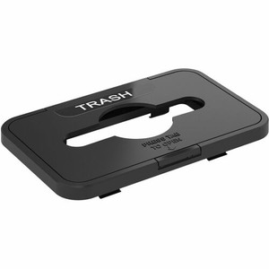 HLS Commercial Open Top Bin Trash Lid Attachment - Rectangular - Gray Product Image 