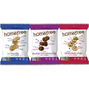 Homefree Mini Cookie Variety Pack - Dairy-free, Tree-nut Free, Peanut-free, Gluten-free, Low Sodium, Trans Fat Free, Cholesterol-free, Egg-free - Vanilla, Chocolate Chip - 1.10 oz Product Image 
