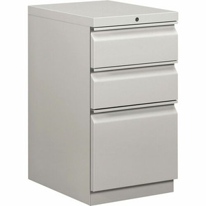 HON Brigade H33720R Pedestal - 28" Height x 15" Width x 19.9" Depth - 3 x Box, File Drawer(s) - Finish: Light Gray Product Image 