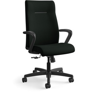 HON Ignition Chair - Black Seat Color - Vinyl Seat Material - Black Back Color - Fabric Back Material - Black Frame Color - (HONIE102UR10) Product Image 