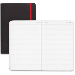 Black n' Red Soft Cover Business Notebook - Sewn - Ruled Front Ruling - 6" x 8" Sheet Size - High White Paper - Black/Red Cover Product Image 