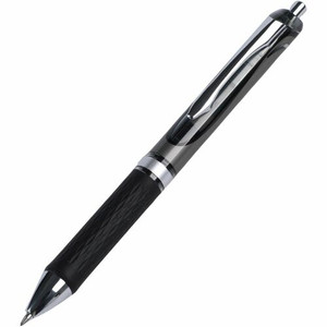 Integra Retractable Gel Ink Pen - 0.7 mm Medium Pen Point - Retractable - Black Ink - Gel-based - Black Barrel Product Image 