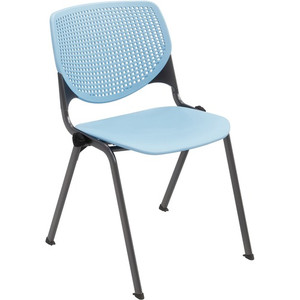 KFI Stacking Chair - Sky Blue Seat Color - Polypropylene Seat Material - Sky Blue Back Color - Polypropylene Back Material - Steel Frame Material Product Image 