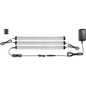 Lorell LED Task Lighting Starter Kit - 1" Height x 2" Width - LED Bulb - 1350 lm Lumens - Silver, Black Product Image 