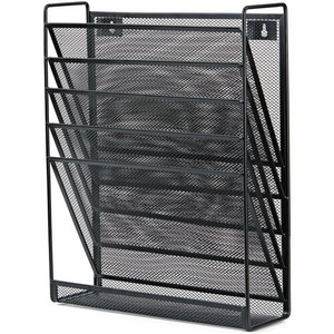 Lorell 5-Pocket Wall File - 5 Pocket(s) - Black - Steel Mesh Product Image 