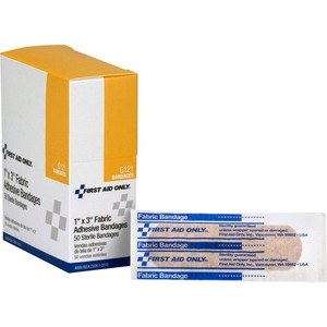 First Aid Only 1"x3" Fabric Bandages - - 1" Width x 3" Length - White - Fabric Product Image 