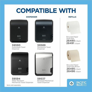 Pacific Blue Ultra Automated High-Capacity Paper Towel Dispenser - 16" Height x 12.9" Width x 8.9" Depth - Black - Automatic, Durable, Heavy Duty Product Image 