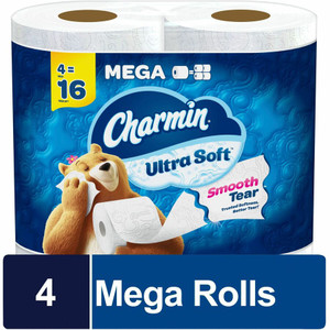 Charmin Ultra Soft Bath Tissue - 2 Ply - Mega - 224 Sheets/Roll - White - (PGC08806) Product Image 