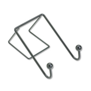 Fellowes Partition Additions Wire Double-Garment Hook, 4 x 5.13 x 6, Over-the Panel Mount,  Black (FEL75510) View Product Image