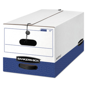 Bankers Box LIBERTY Heavy-Duty Strength Storage Boxes, Letter Files, 12.25" x 24.13" x 10.75", White/Blue, 4/Carton (FEL0001103) View Product Image